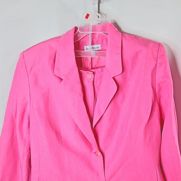 David Brooks 2 Piece Pink Linen suit Size 14 - Picture 3 of 7